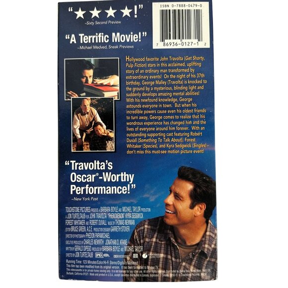 Phenomenon VHS 1996 John Travolta Drama Romance Like New Touchstone - Picture 2 of 8